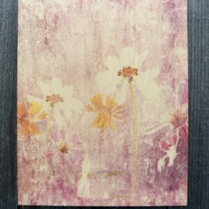 Faded Pink Flowers wood 8x10